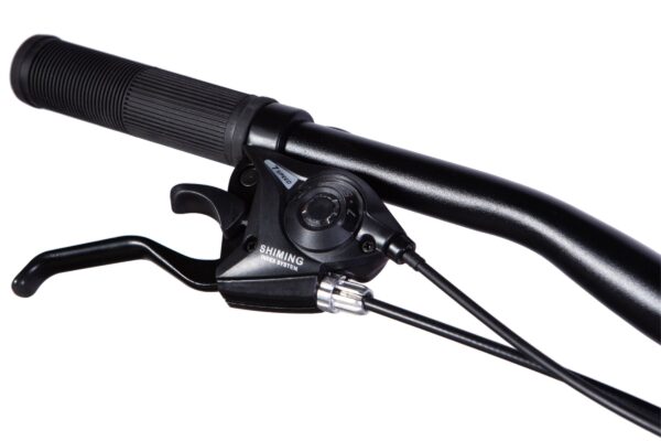 Cykelstyre med bromshandtag och växelspak