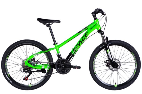 Green mountain bike with black accents
