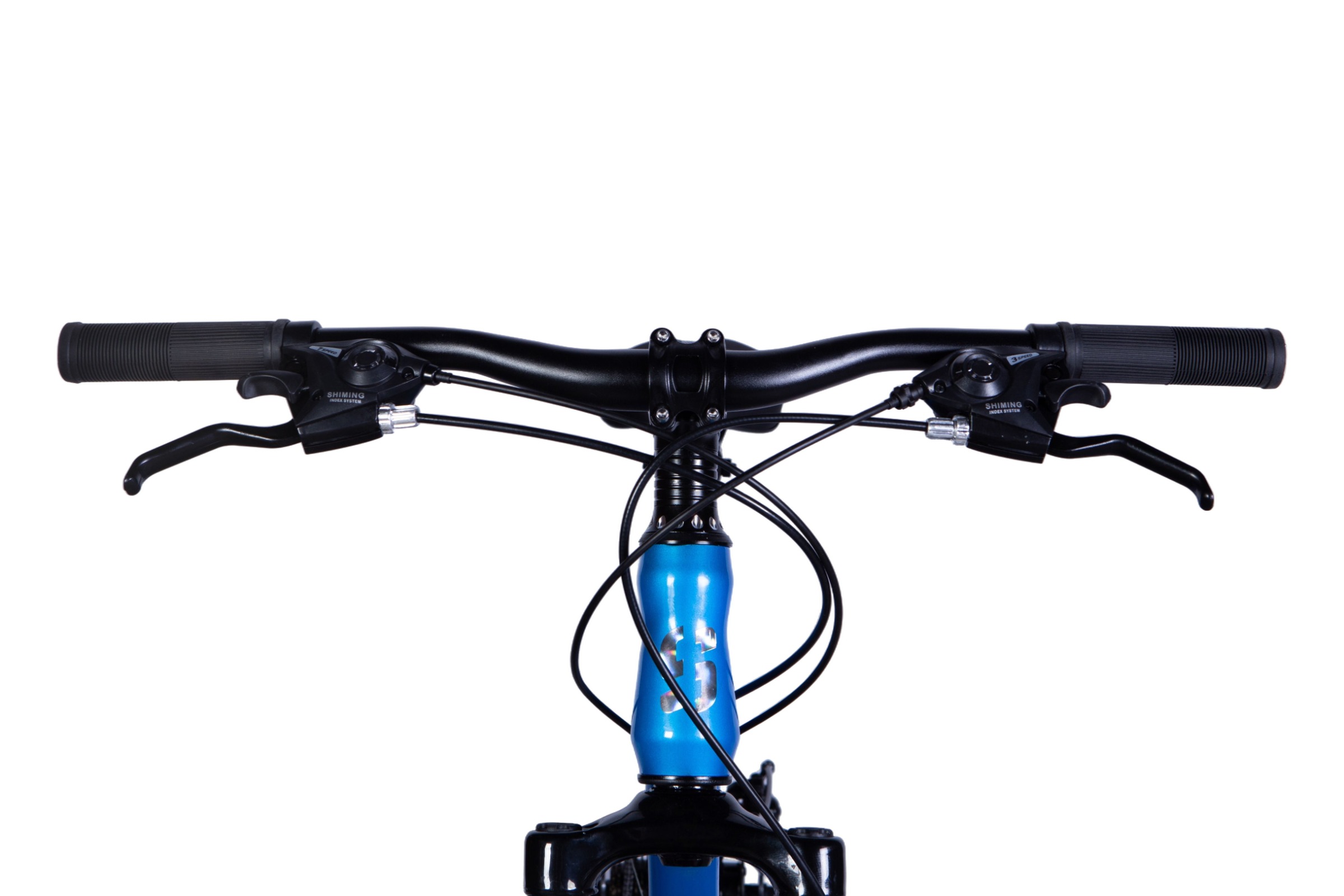 Close-up view of bicycle handlebars