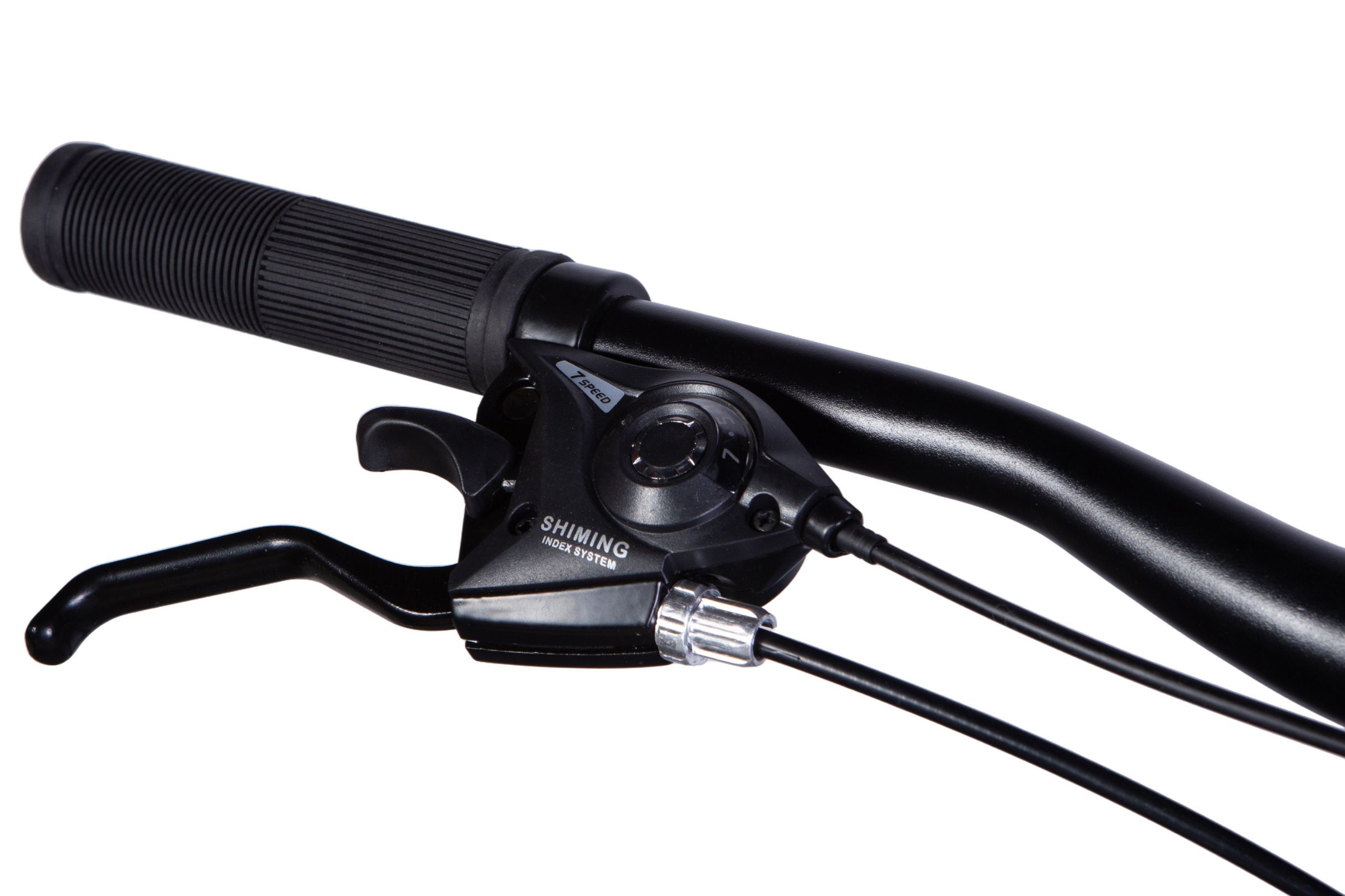 Close-up of a bicycle gear shift mechanism.