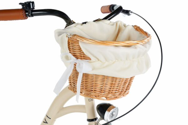 Cykelkorg i rotting med vit tygfoder