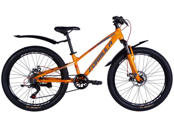 Orange terrängcykel med svarta detaljer