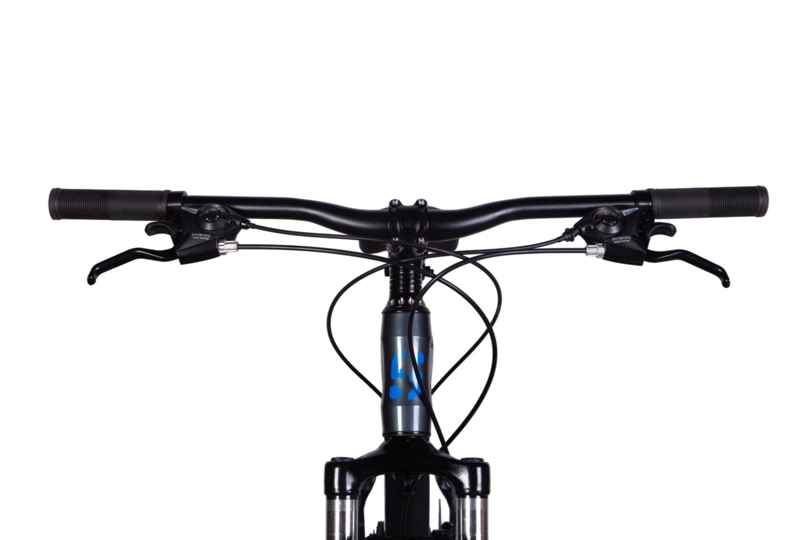 Cykelstyre med bromsar och växelreglage.