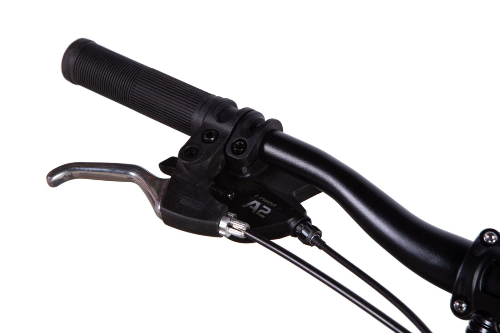 Cykelstyre med bromshandtag närbild