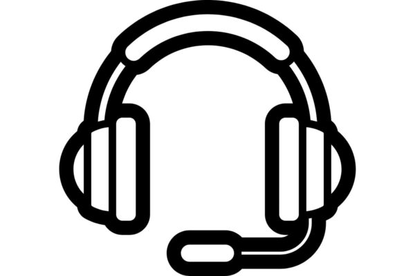 Ikon av hörlursheadset med mikrofon