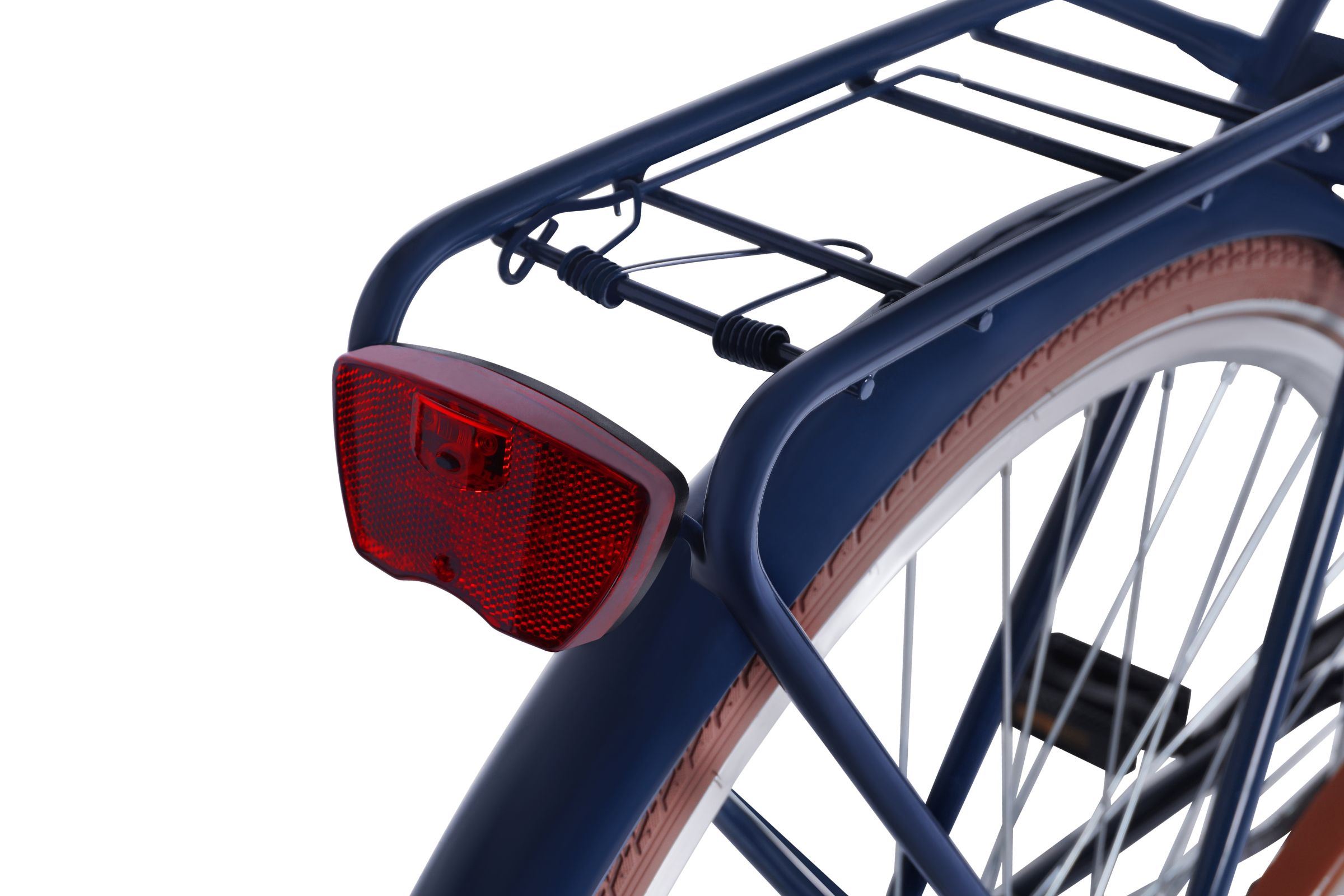 Close-up of a bicycle's rear reflector