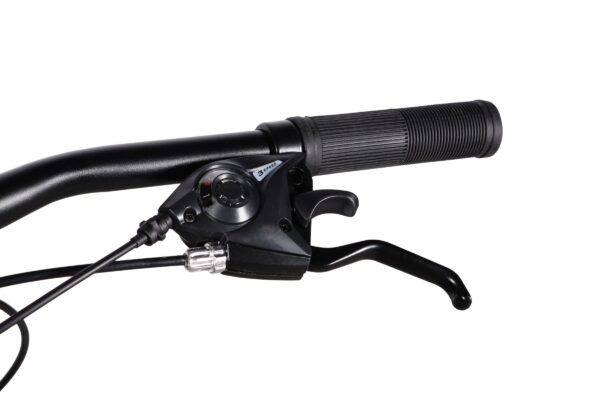 Close-up of a bicycle's gear shift lever