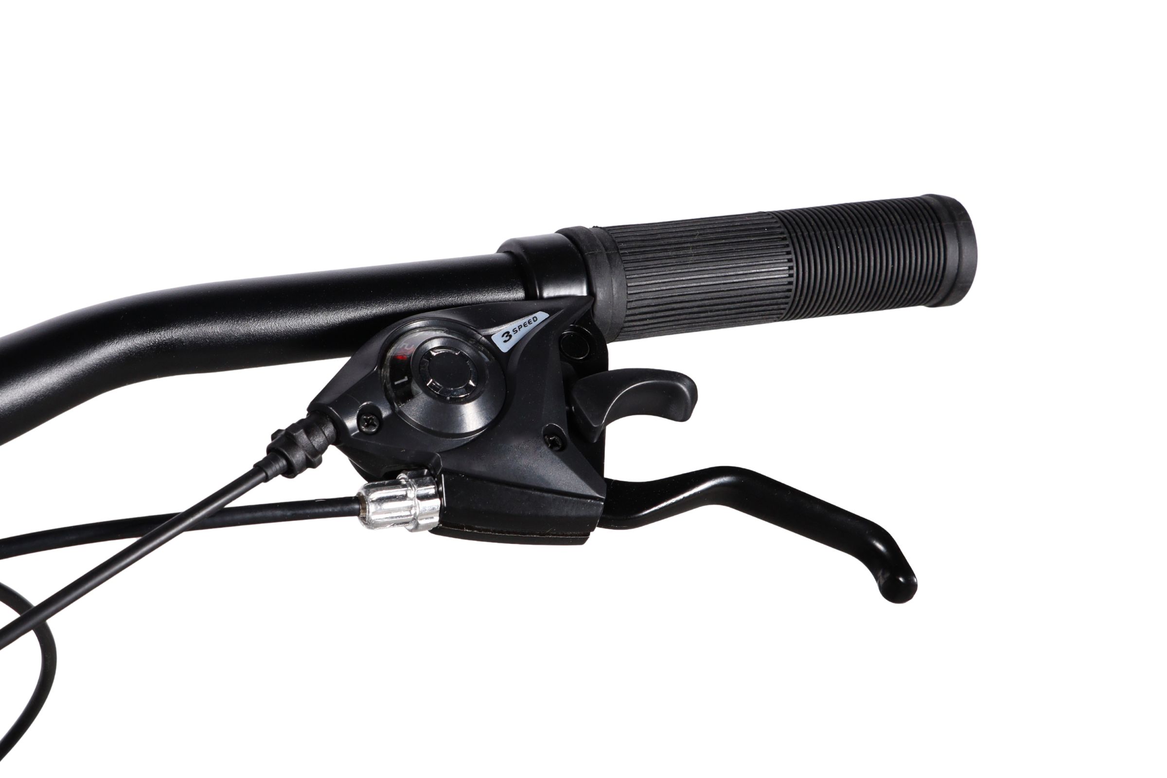 Close-up of a bicycle's gear shift lever