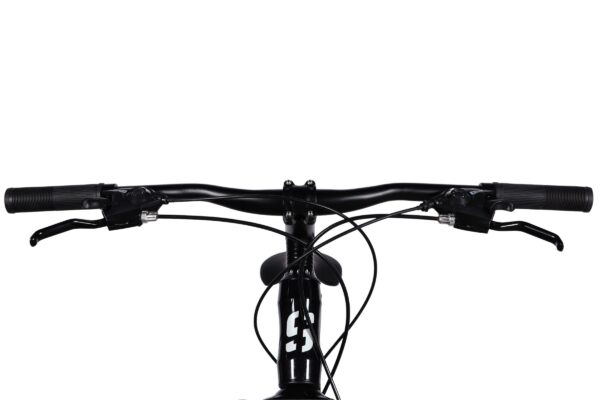 Close-up of a bicycle handlebar and controls.